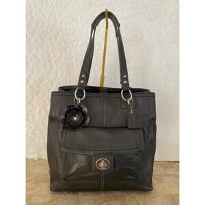 Coach penelope F19264 BLACK pebble Leather large Satchel BAG PURSE shoulder bag